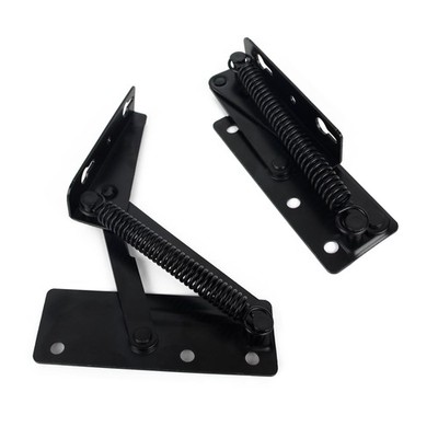 2PCS 80 Degree Foldable Lifting Bracket, Black Spring Hinge, Bench Elevator t...