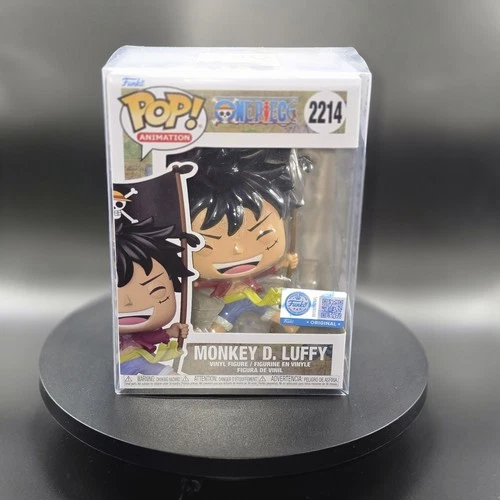 Funko Pop! One Piece Monkey D Luffy with Flag #2214 EE Exclusive W/Protector
