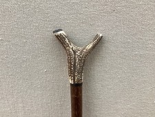 Red Deer Antler Walking Hazel Thumb Stick No.6