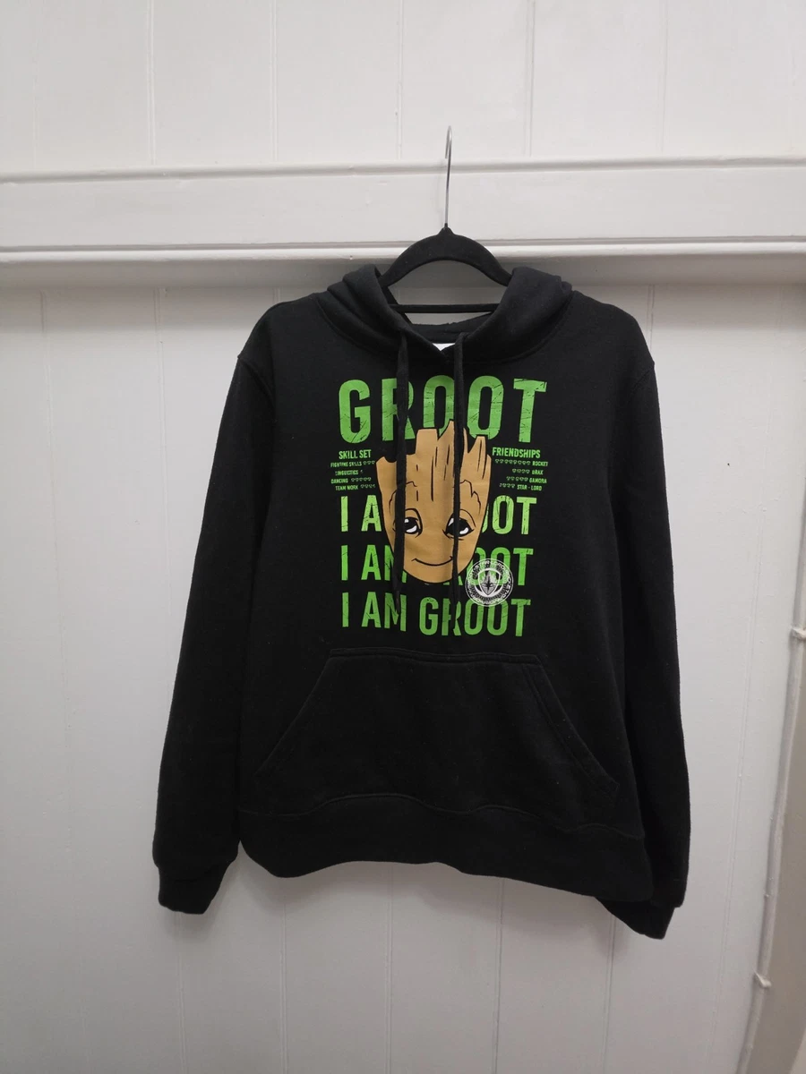 Marvel M Guardians of the Galaxy Groot Hoodie Black Graphic Design
