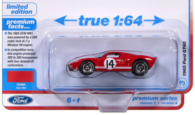 Auto World Vintage Muscle Race Red 1965 Ford GT40 1:64 Diecast Car