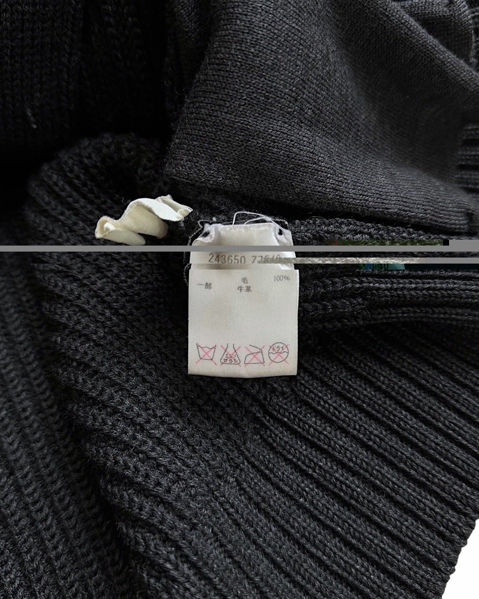 Gucci by Tom Ford AW2003 Leather Panel Trim Drivers Knit Jacket