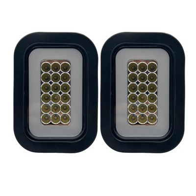 Red/White/Amber 5x3 3x5 Inch Rectangle 42 LED Trailer Tail Light Kit DOT FMVSS