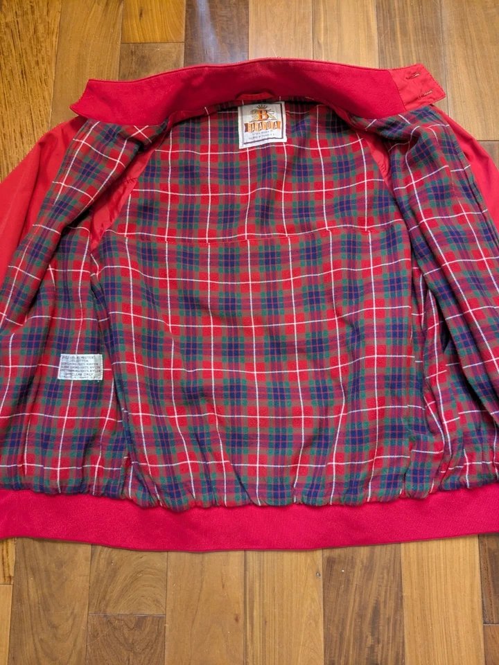 Chaqueta Blusa De Colección Baracuta Harrington G9 20x24 Cuadros Forrada Tartán Roja 38R Foto 4 de 4