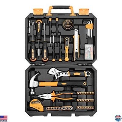 100-Piece Tool Set with Plastic Toolbox - Handyman Home Maintenance Kit