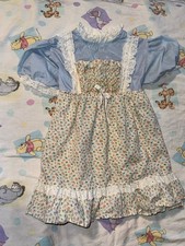 Vintage peasant dress multi color flowers baby girls size 2t  
