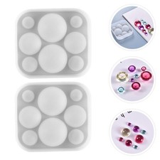 2Pcs White Silicone Beads Making Mold Durable Flexible DIY Jewelry Casting Mold