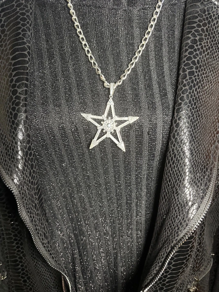 Colgante Pentagrama Plata Esterlina Brujería Oculto De Colección Nórdico Pagano Wicca Foto 2 de 4