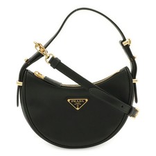 Prada Arche Leather Crossbody Bag Women Black One Size