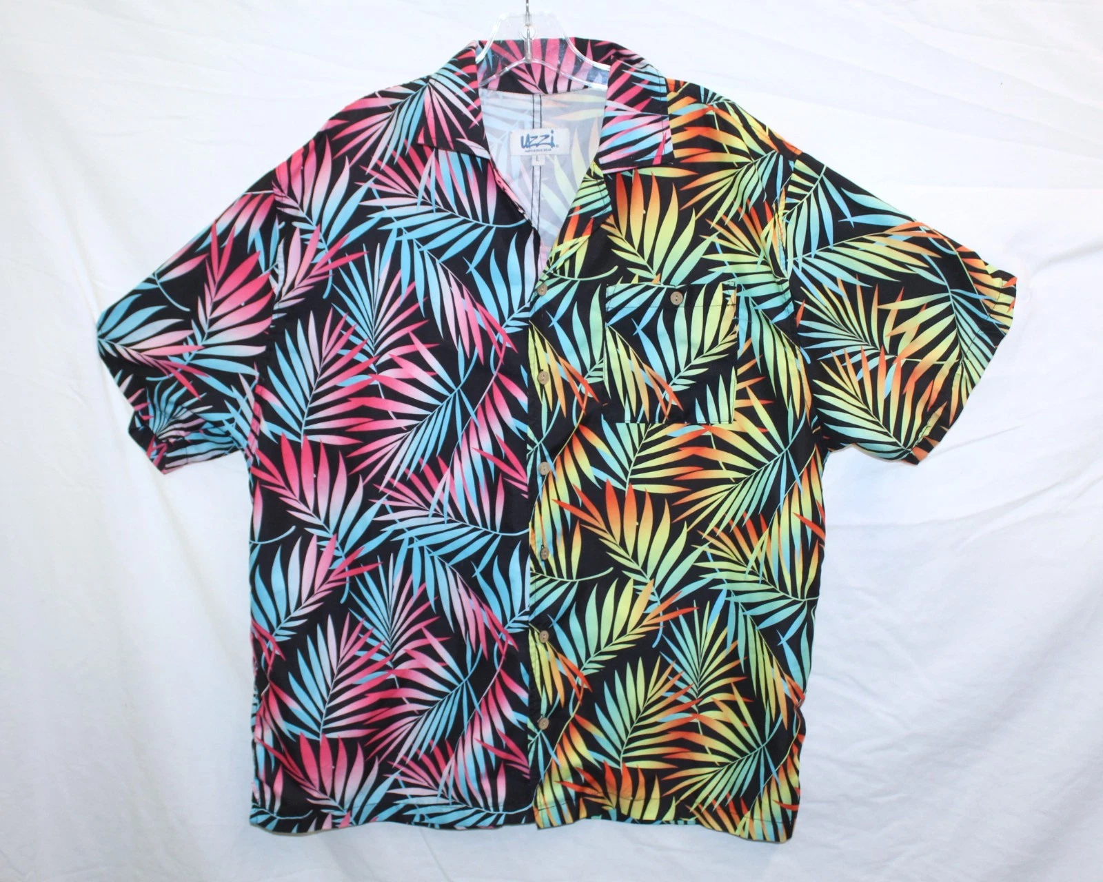 Uzzi Amphibious Gear Hawaiian Shirt L Tropical Cruise Beach Button Up