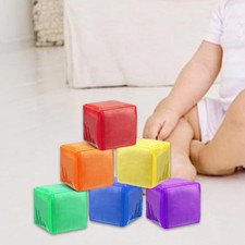 6Pcs Large Foam Dice with Photo Pocket DIY Cubes Toys Stacking Blocks for