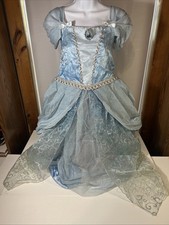 Disney Store Cinderella Ball Gown Dress Costume Blue White Princess Dress-up 10