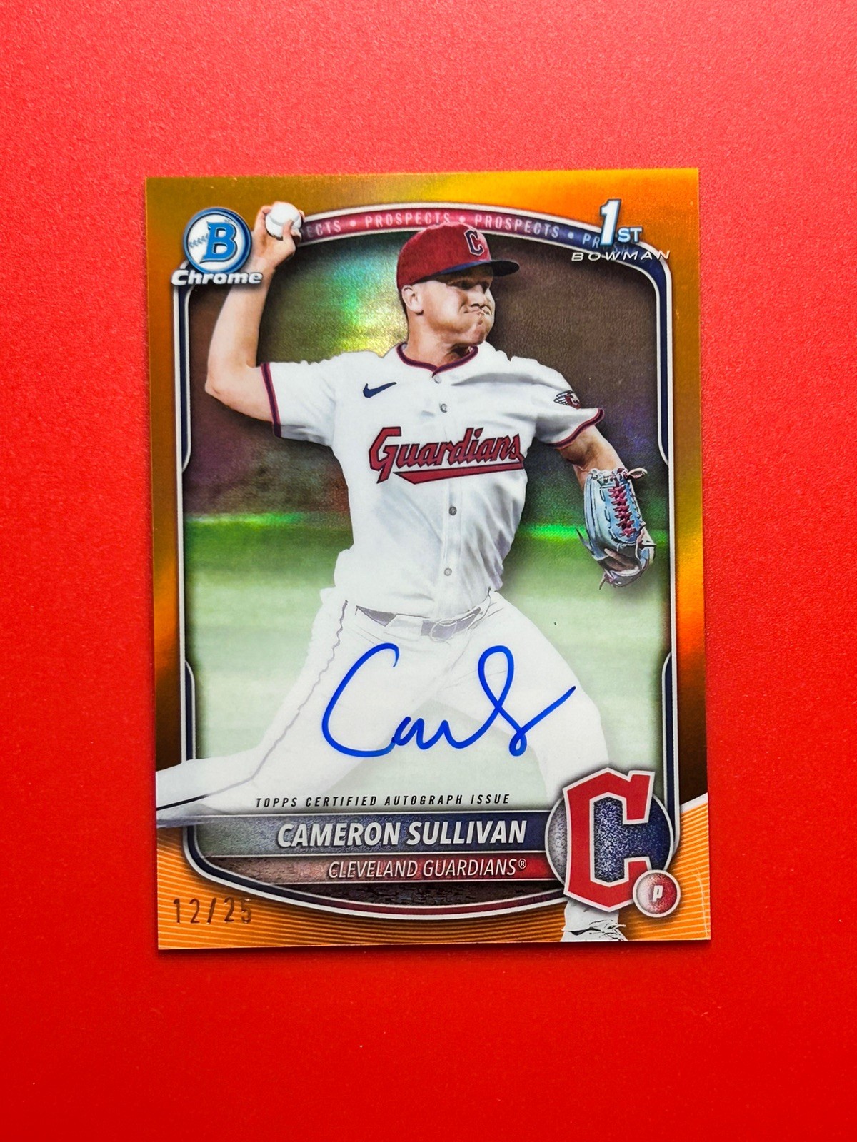 2025 Bowman Cameron Sullivan Chrome Auto True Orange Refractor 1st 12/25 CPA-CS