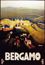 POSTER vintage.Parete di casa.Bergamo italiano.Decoro arte casa stanza.1305