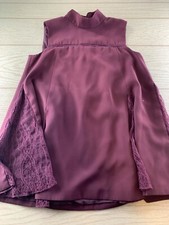 Adeam Purple Dress Button Cowl Neck Sleeveless Pockets Women's Sz ?