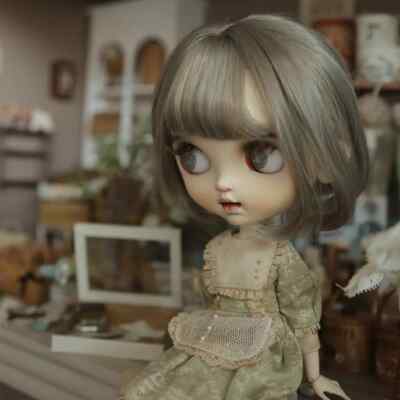 Blythe Little Rag Doll Wig Soft Silk Bangs Braid Short Hair Wig Cosplay Doll
