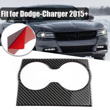 Real Carbon Fiber Rear Water Cup Holder Panel Trim For Dodge Charger 2015-UP New