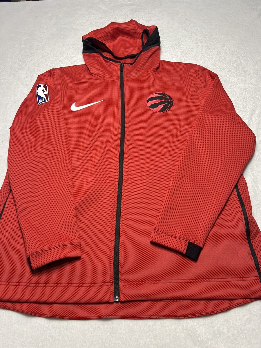 Nike NBA Toronto Raptors Showtime Therma Flex Warm-up Red Hoodie Jacket  Size 3XL