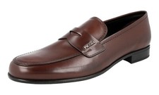 PRADA Leather Penny Loafer Dress Suit Formal Shoes Brown - NEW -  US 13 EU 46