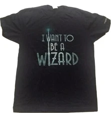 fantastic beasts/Harry Potter I WANT TO BE A WIZARD Shirt Size L NEW! FREE SHIP!