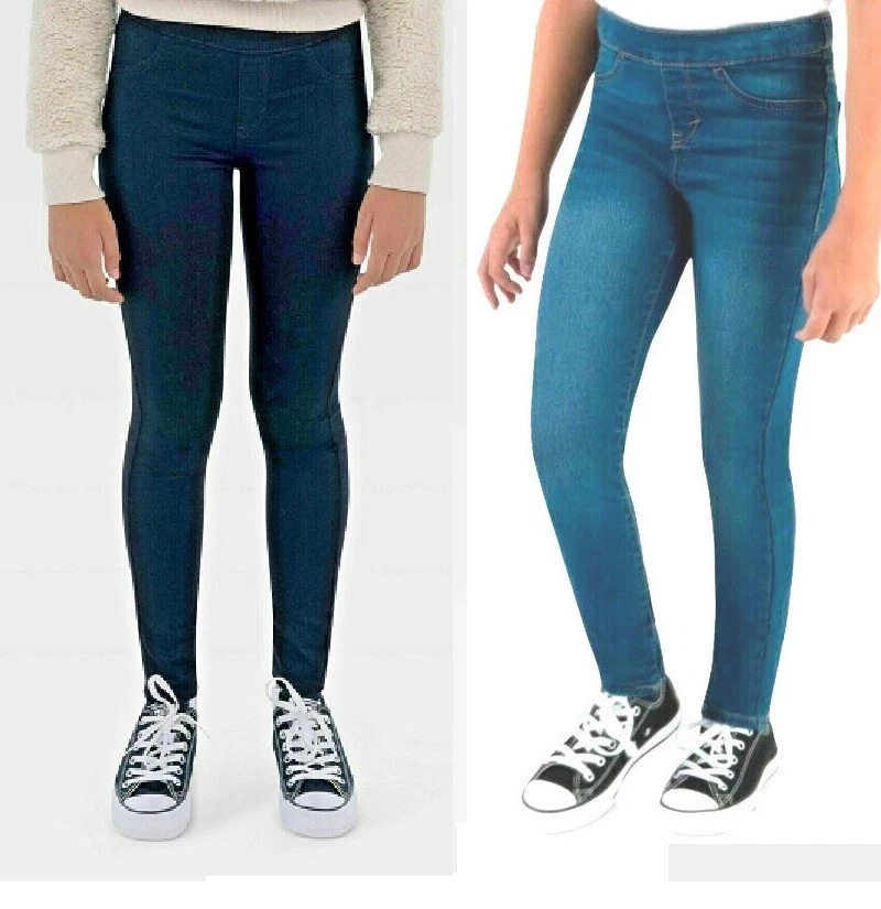 Levi's Girls' Skinny Fit Pull On Jeggings, Medium Blue & Dark Blue, Size  14, NWT