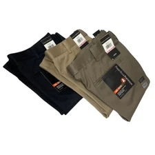 Mens Twill Flat Front Pants Perry Ellis Portfolio No Iron Comfort Waist 40 x 32