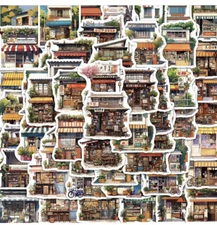 10pcs Gorgeous Store Front Stickers- Scrapbook, Journal, DIY Crafts & Cards