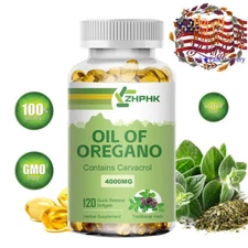 Oregano Oil 4000 mg 120 Softgel Capsules Contains Carvacrol Herbal Supplement ZH