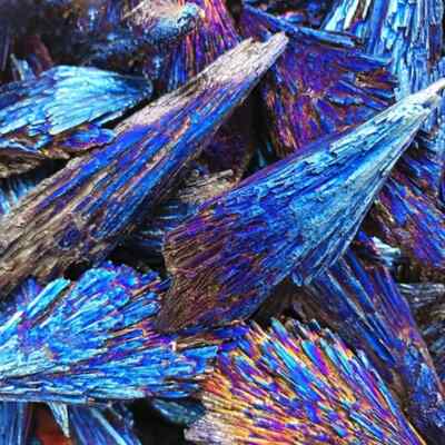 Natural Raw Rainbow Peacock Kyanite Cluster Titanium Quartz Crystal Specimens