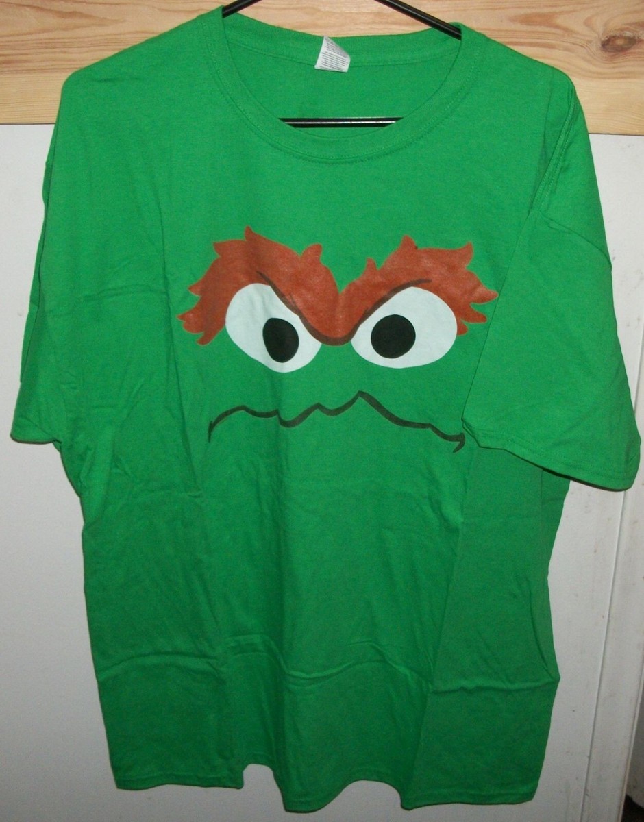 Sesame Street Oscar The Grouch Face T-shirt Licensed Cartoon