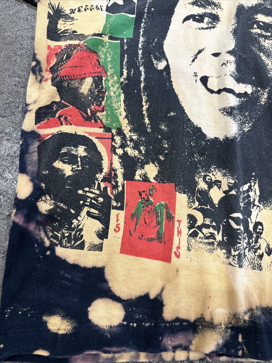 RARE VTG Fruit of the Loom Bob Marley Mosquito Head Single Stitch
