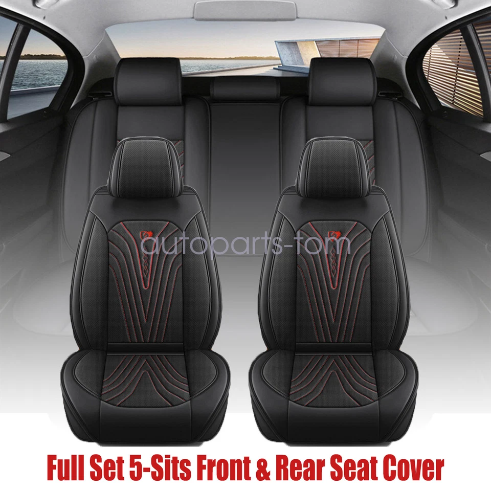 For Toyota Corolla Car Seat Cover Full Set Premium Leather 5-Seats Cushion Foto 2 de 4