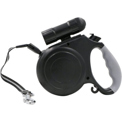Dog Retractable Leash with Led Light  (Black) 88Lbs/16.4Feet, SALE