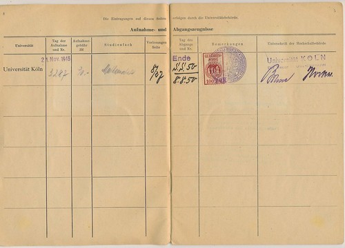 130166, STUDIENBUCH und ERKENNUNGSKARTE der Universität Köln, 1946 - Picture 5 of 10