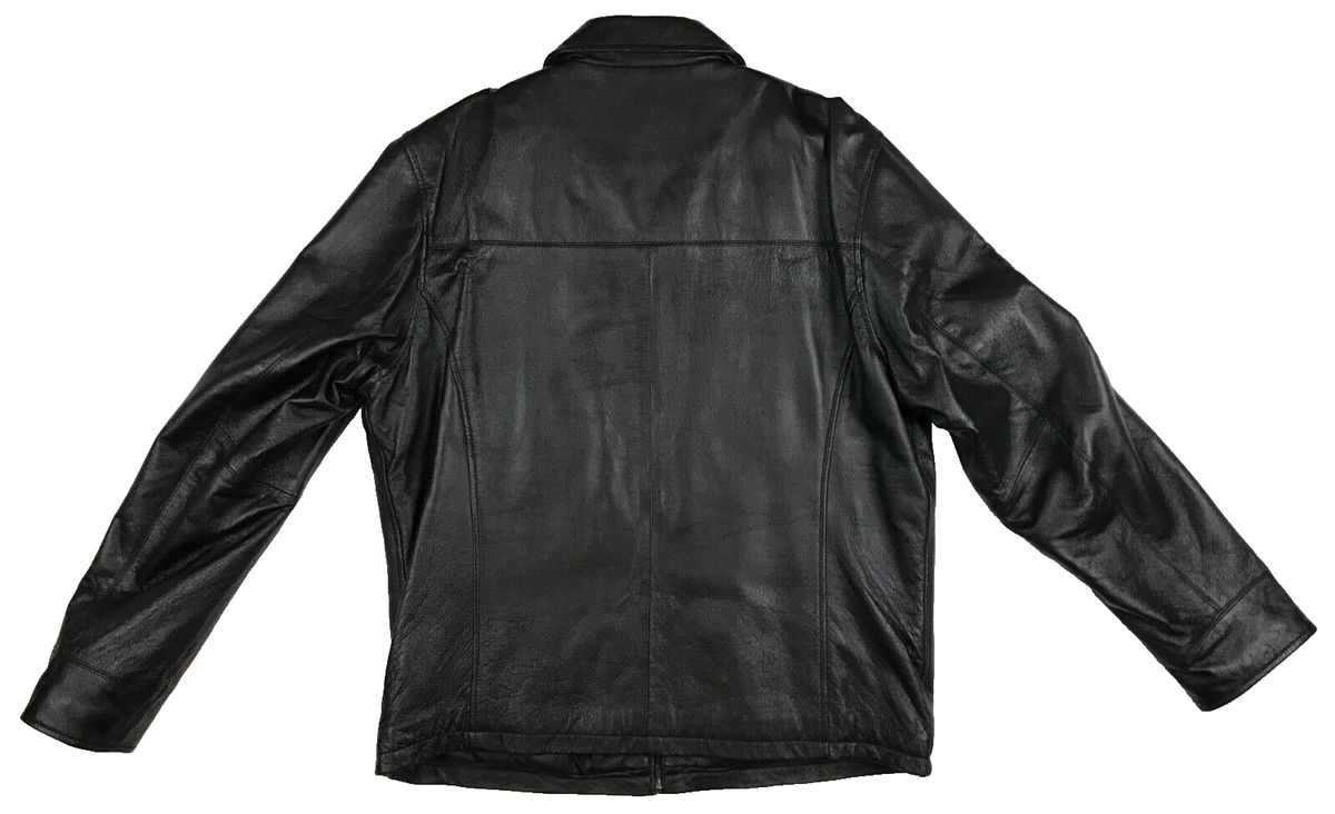 NEW Croft and Barrow Leather Coat Jacket Men's Large Black