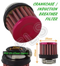 UNIVERSAL OIL MINI BREATHER AIR FILTER - FUEL CRANKCASE ENGINE CAR - 25MM - RED