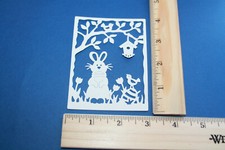   5 EASTER BUNNY SCENE cardstock paper die cut embellishments