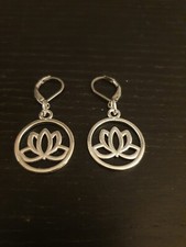 Flower Earrings Elegant Stunning Silver-colored Dangle Earrings