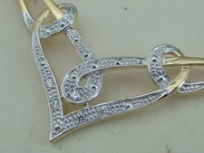 Sterling Silver And Yellow Gold Necklace With Brilliant Zirconia Stones