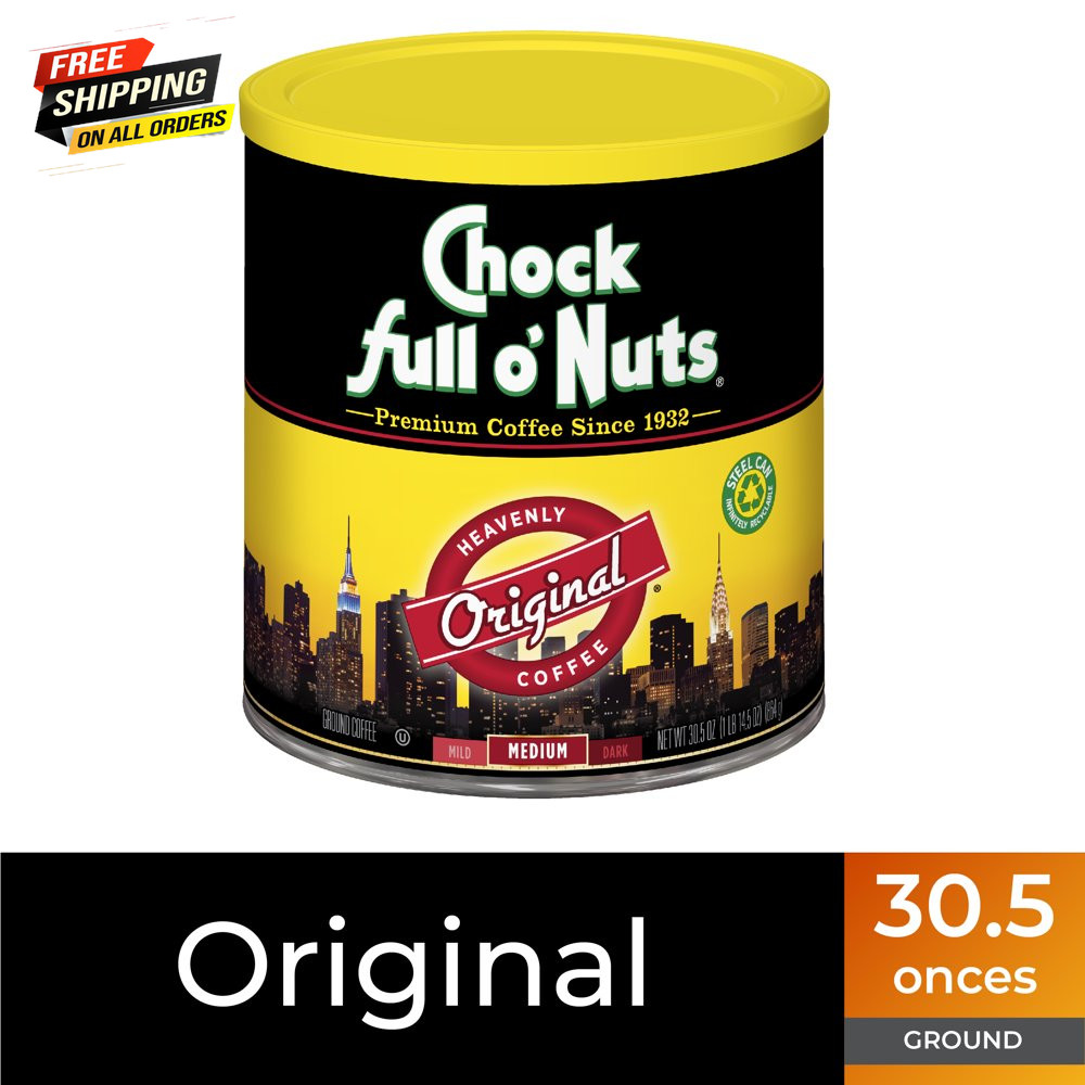 Chock Full O’Nuts® Original Blend Ground Coffee, Medium Roast, 30.5 Oz. Can
