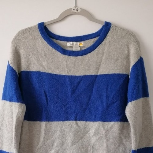 C&C California Women's Gray Blue Stripe Sweater Size M - Picture 3 of 6