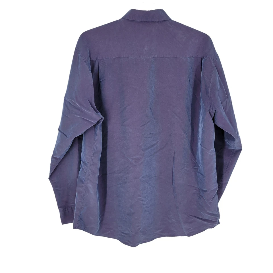 Рубашка на пуговицах Alfani XL с длинным рукавом фиолетовая/синяя повседневная полиэстер вискоза - Изображение 3 из 3