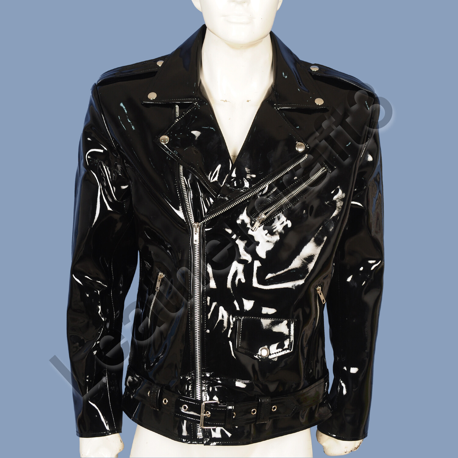 Gothic Moto Vinyl PVC Jacket Motorcycle Punk alternative EMO Biker ...