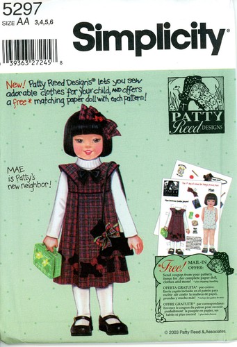 Lot of 5 Simplicity Patty Reed Designs Sewing Patterns Collection Child Sz. 3-6 - Picture 4 of 13