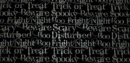 LINED WINDOW VALANCE CURTAIN 42X12 HALLOWEEN FONT SPOOKY WORDS FRIGHT BEWARE