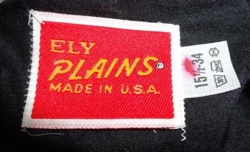 Vintage Ely Plains Shirt ~ Mens sz 15 ½ /34 ~ Pearl Snap Long Sleeve ~ Black Emb - Picture 7 of 15