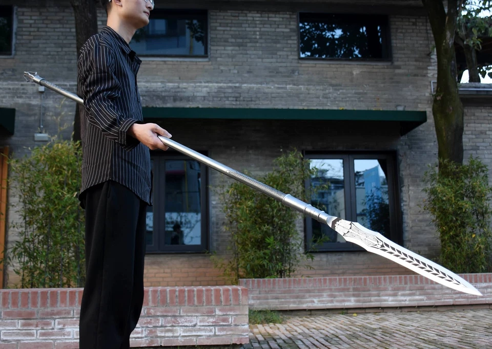 Lanza Larga Afilada Bonita Punta de Lanza de Acero Inoxidable Caza Listo para Batalla Espada-Y1172 Foto 2 de 4