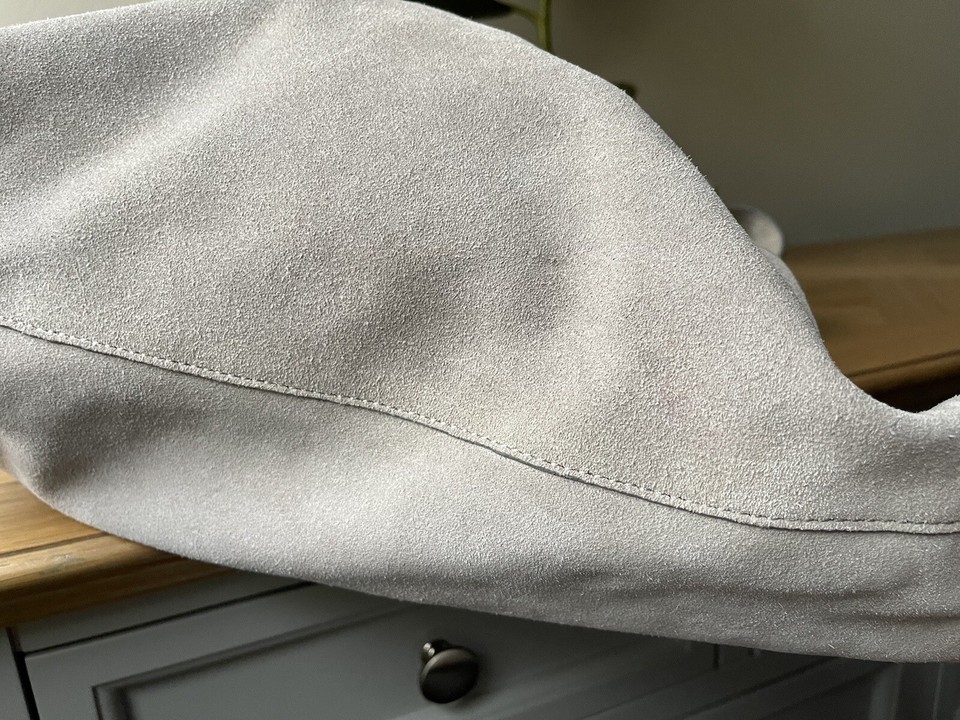 Mint Velvet light grey suede leather handbag hobo bag eBay