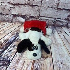 Tonka Vintage Pound Puppies Newborn White and Brown Spotted Plushy with Diaper