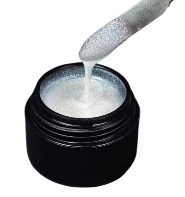 Premium UV Glittergel Rainbow White 5ml Gel Effektgel Glitter Nail Art Nr.270